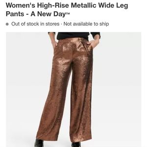 Target high rise metallic flare pants